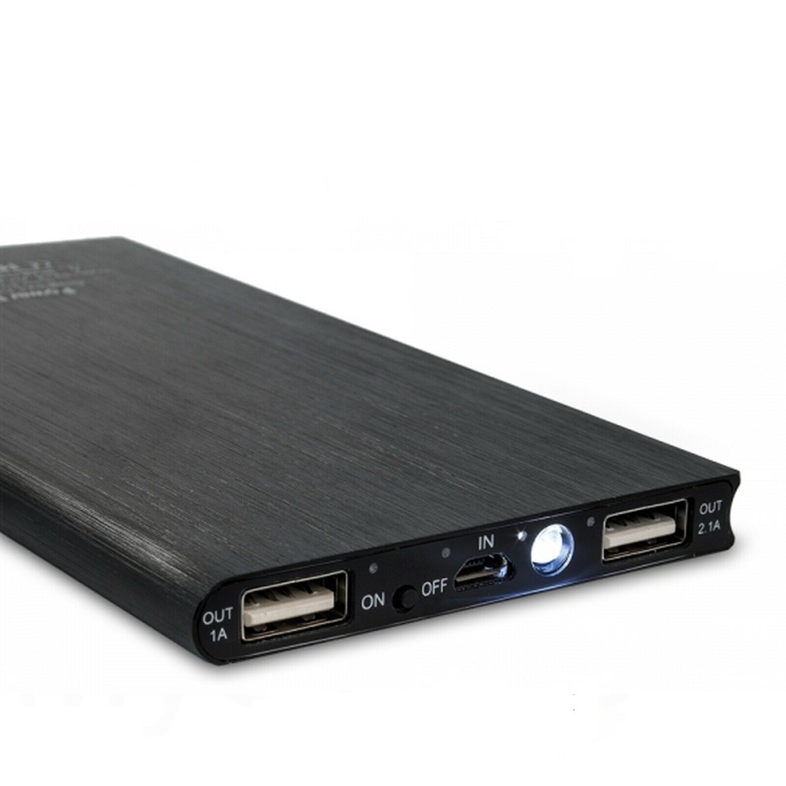 20000mAh-Power-Bank 2x USB Schwarz mit Lightning Ladekabel | SW10575